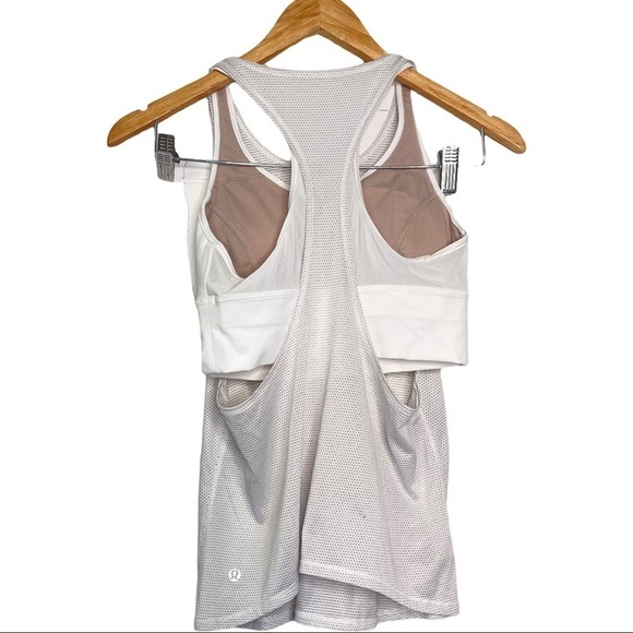 Lululemon Size 4 White Loose Fitting Yoga Activewear Tank Top - Picture 5 of 8